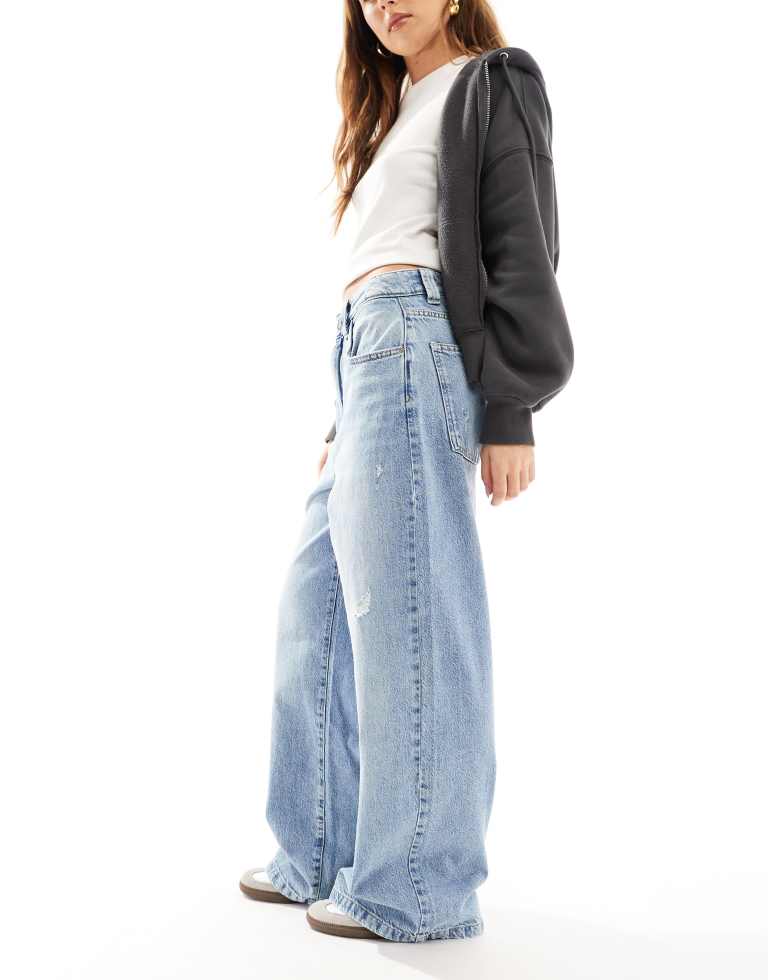 Cotton On Womens super baggy jean in sea blue