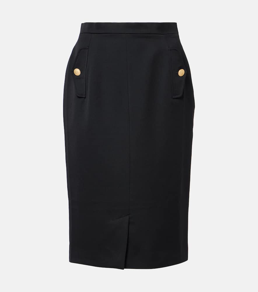Virgin wool pencil skirt