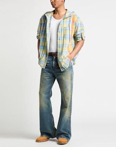 Man Shirt Yellow Size 3 Wool, Nylon