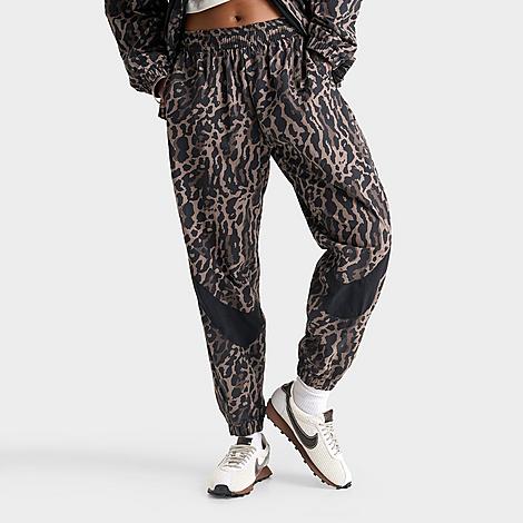Women's Sportswear Woven Printed Jogger Pants in Black
