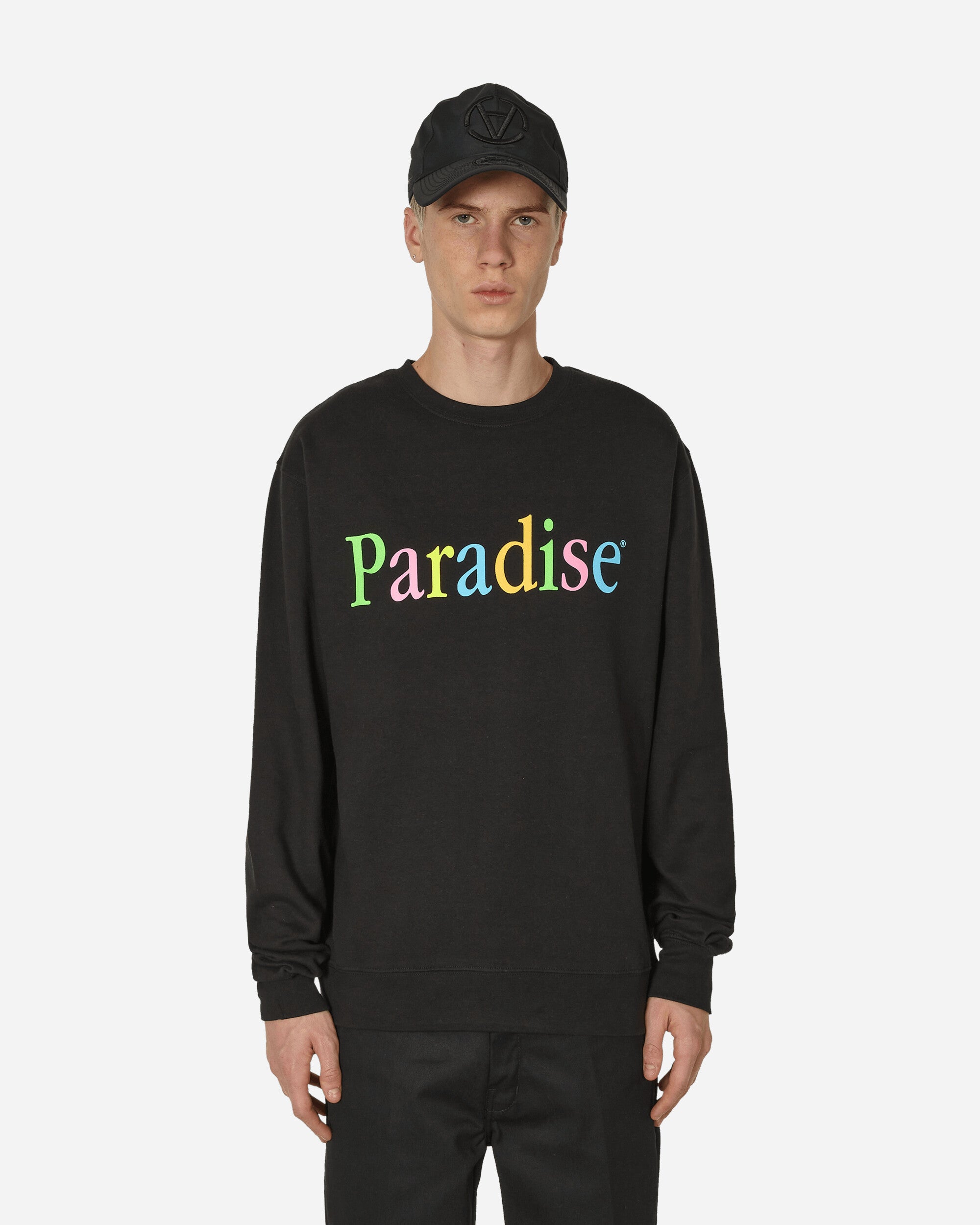 Colors Logo Crewneck Sweatshirt Black