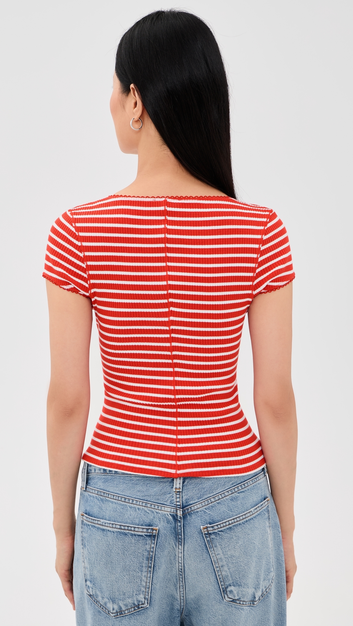 Most Wanted Striped Cardigan Red/White Stripe
