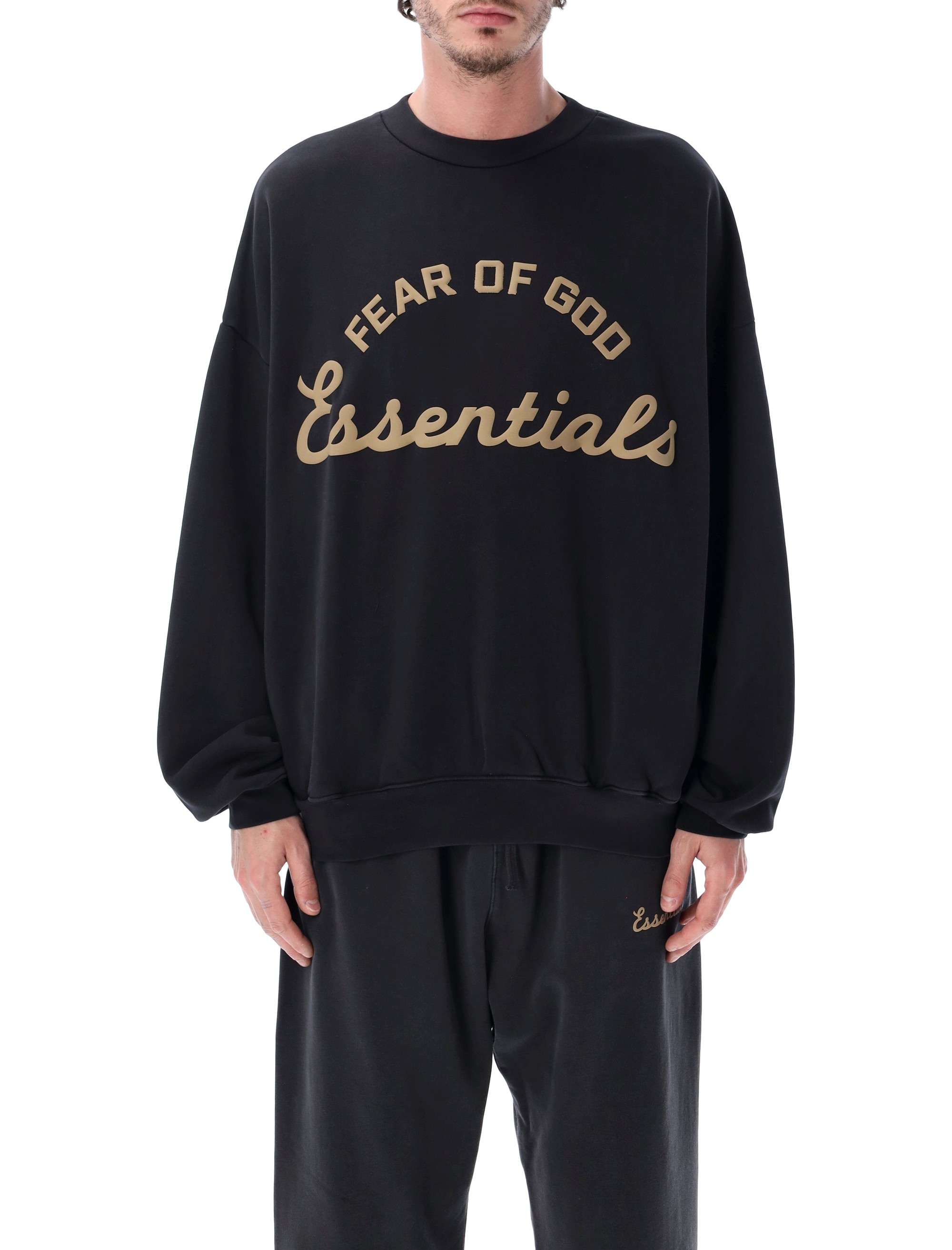 Black Training 90s Crewneck Sweatshirt Faded Cotton - Men