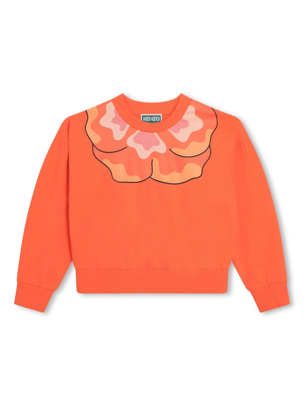 Boke-flower cotton T-shirt - Orange
