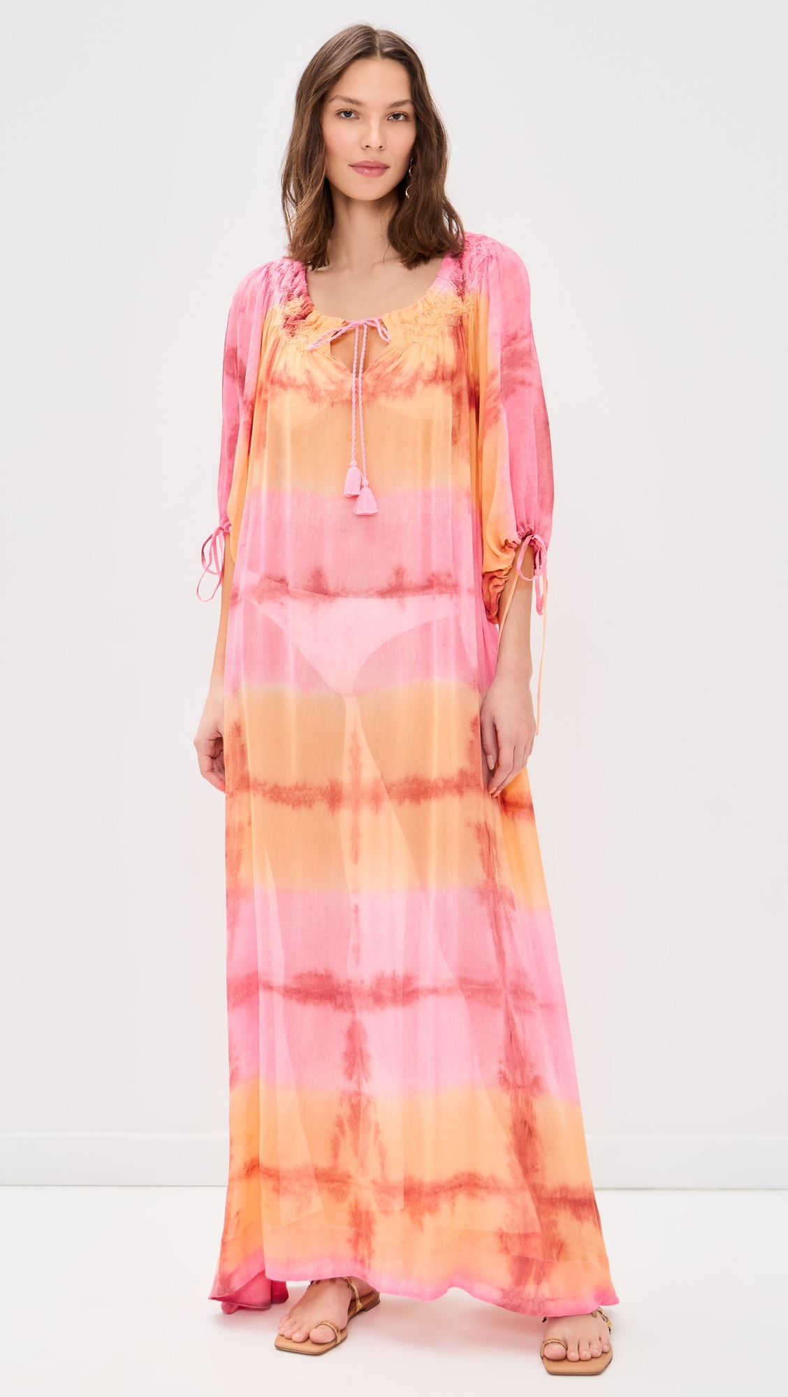 Delray Maxi Dress Bromeliad Hand Dye One Size