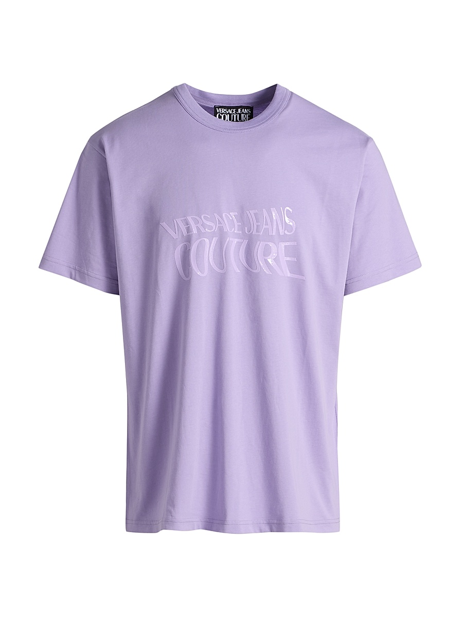 Men's Screen-Printed Logo Cotton T-Shirt - Lilac