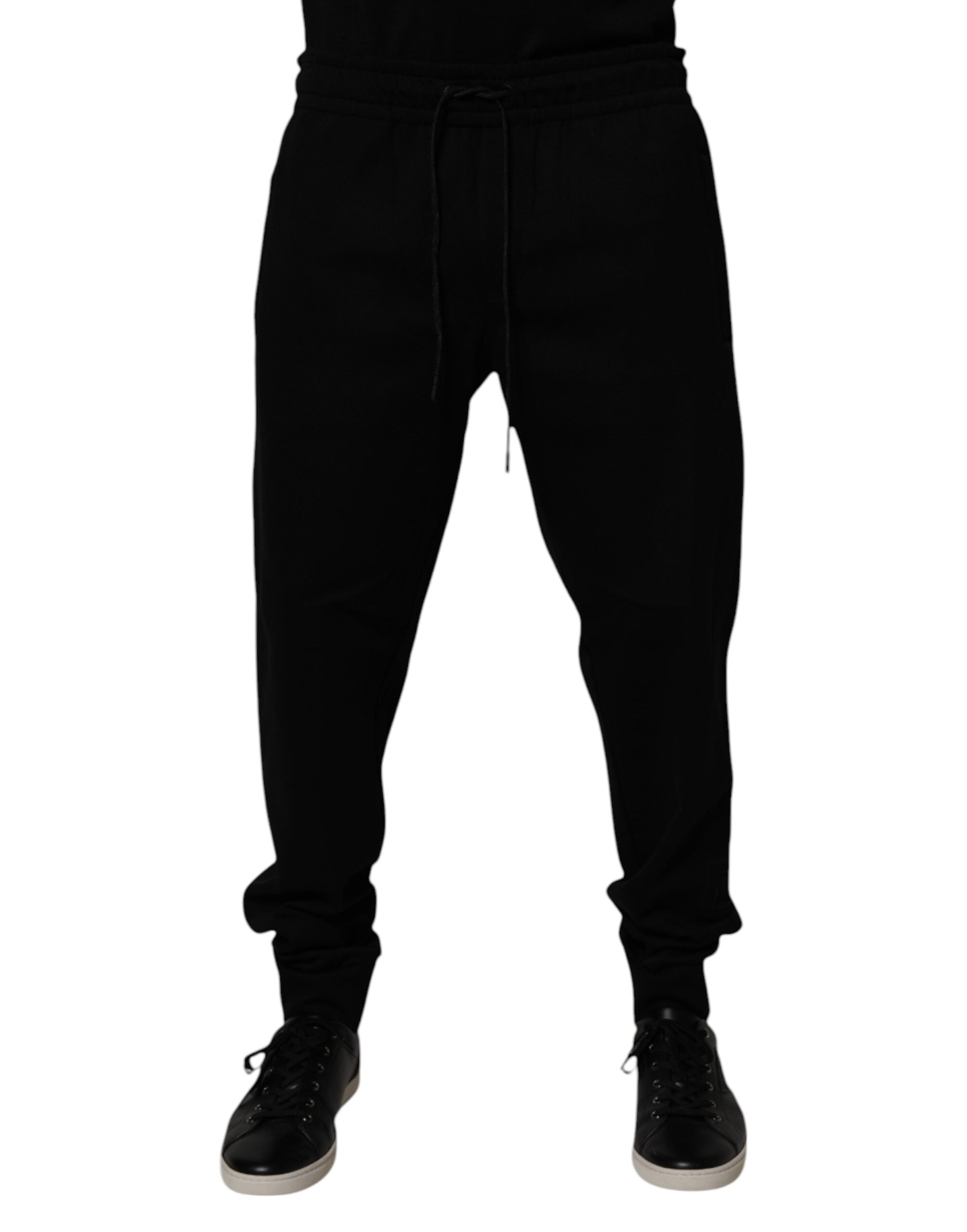 Cotton Blend Joggers — Black