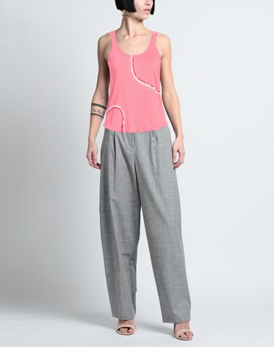 Woman Tank top Pink Size 0 Linen, Elastane