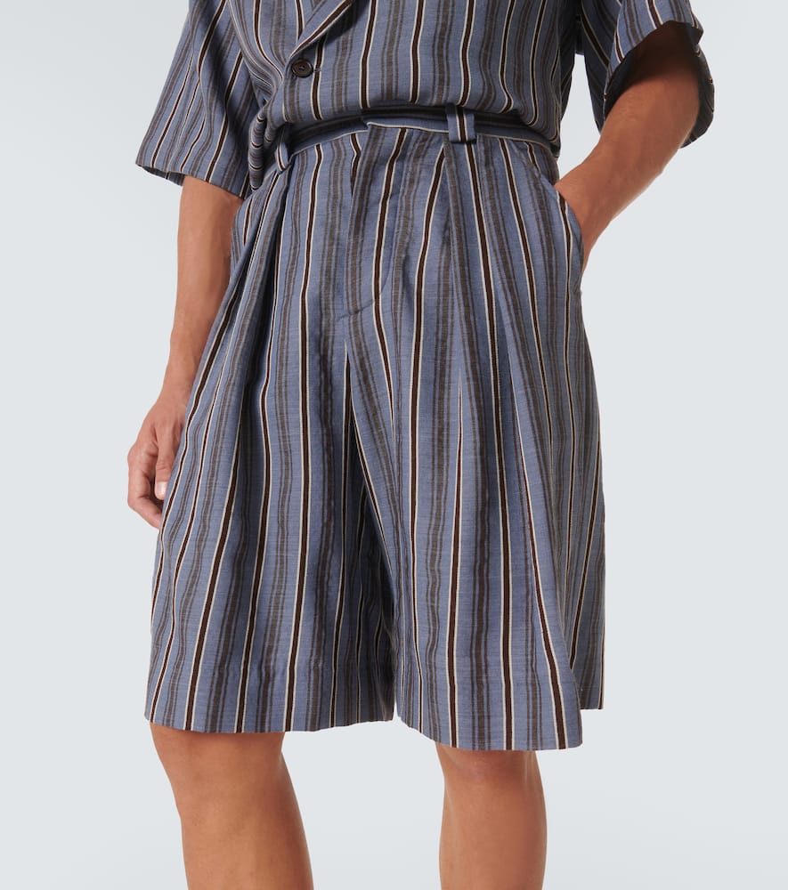 Striped wool Bermuda shorts