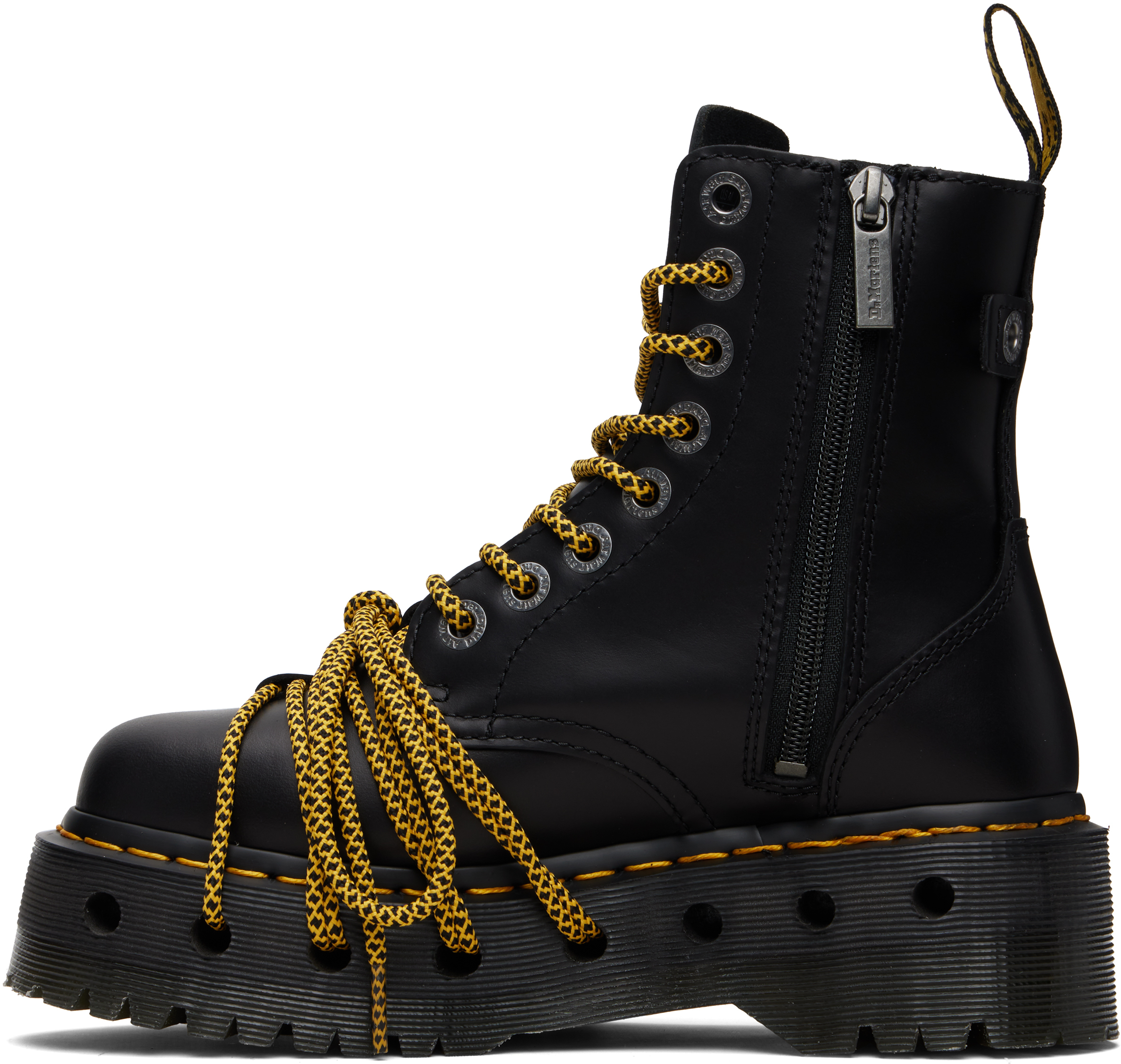 Black Jadon XL Leather Platform Boots