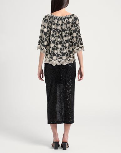 Woman Top Black Size L Cotton, Polyester