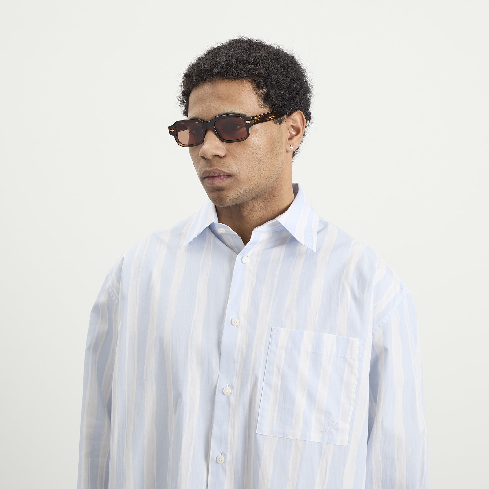 Men's Bottega Veneta BV1442S Sunglasses in Havana/Brown