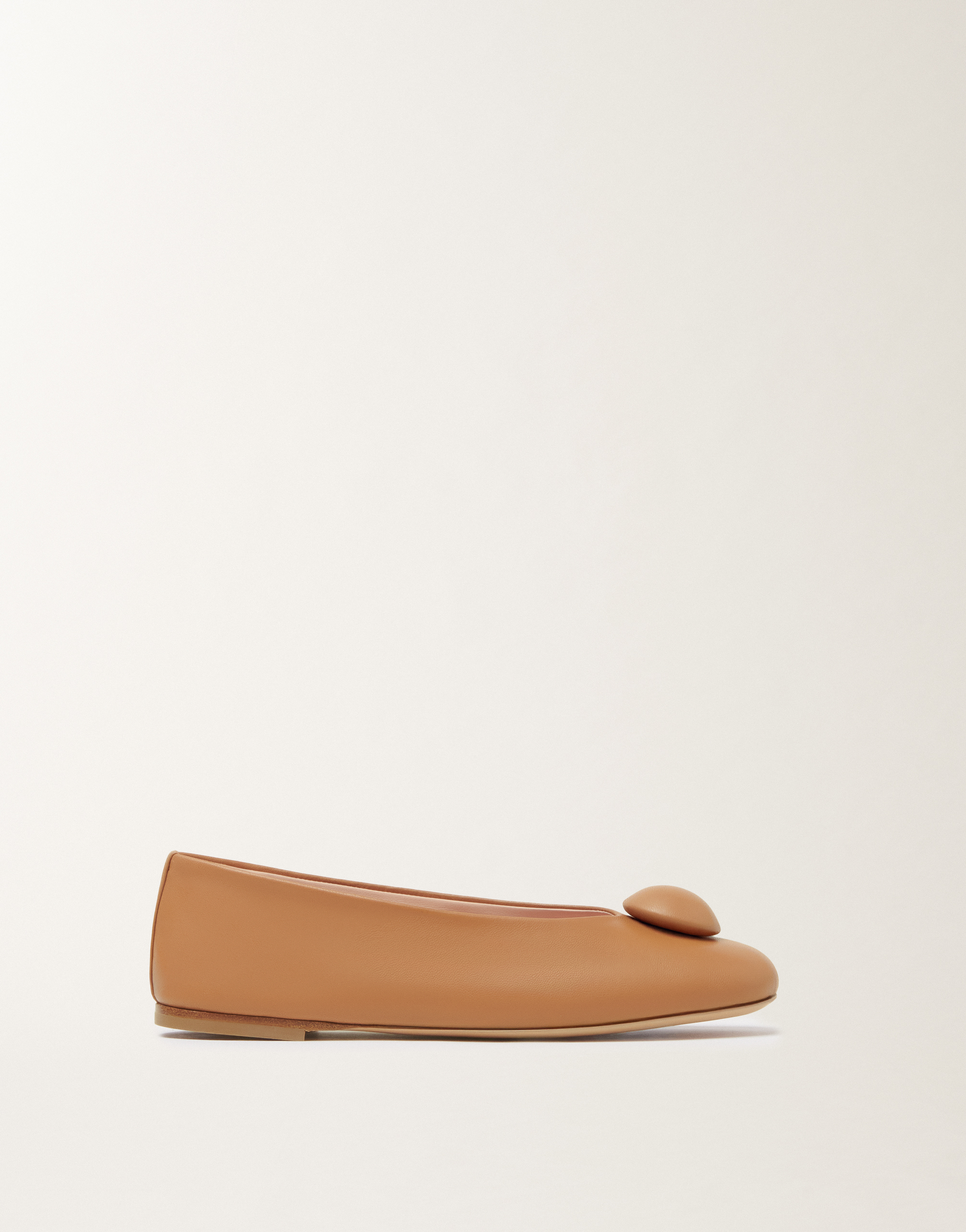 Nappa leather ballet flat, leather sole