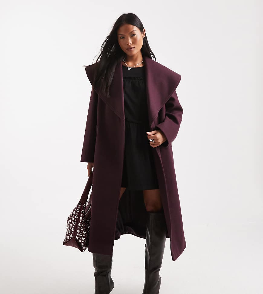Formal wrap coat in plum-Purple
