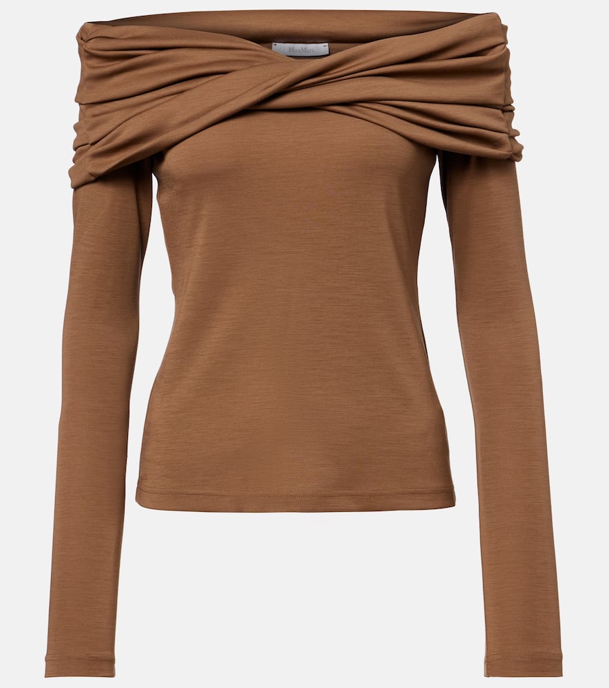 Orafo draped virgin wool top