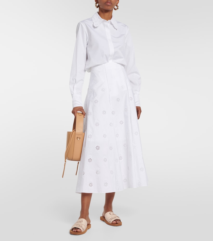 Chloé Woody canvas slides