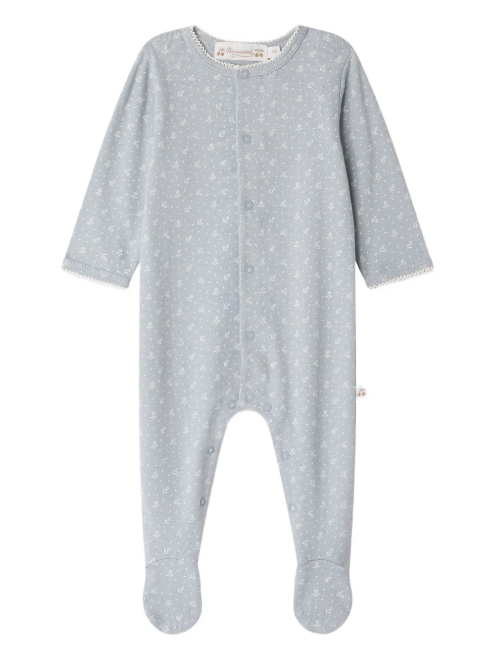 Floral-print button-fastening pajamas - Blue