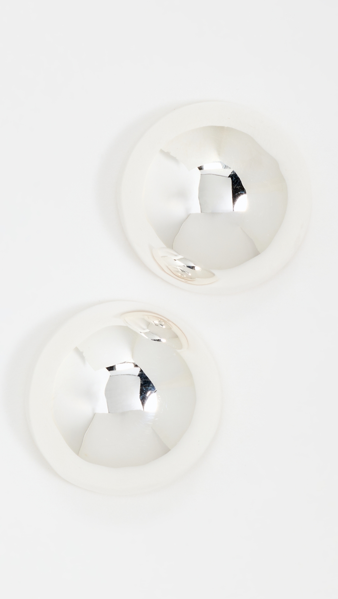 Small Hemisphere Earrings Silver One Size