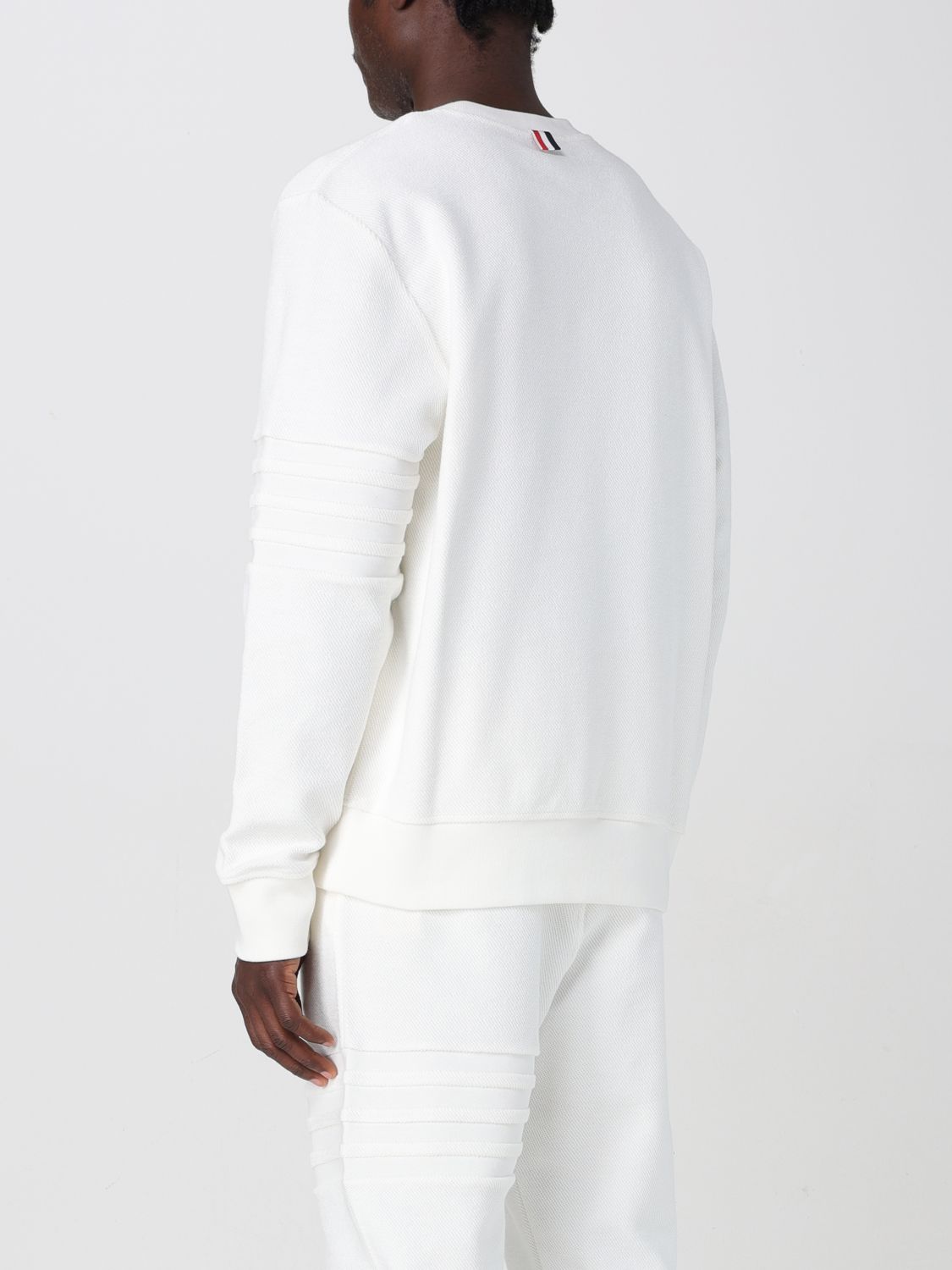 Cotton Four Bar Crewneck Sweatshirt