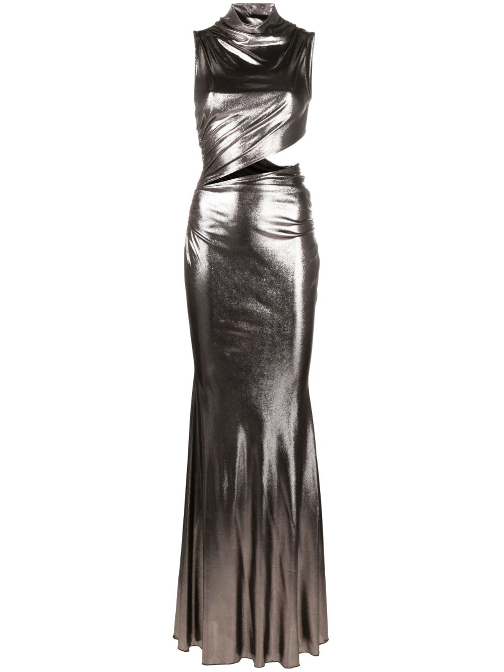 Metallic cut-out gown - Grey