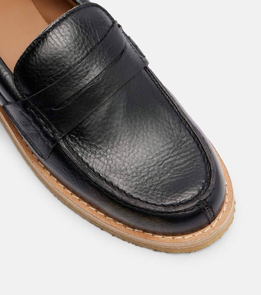 Jerry distressed leather penny loafers