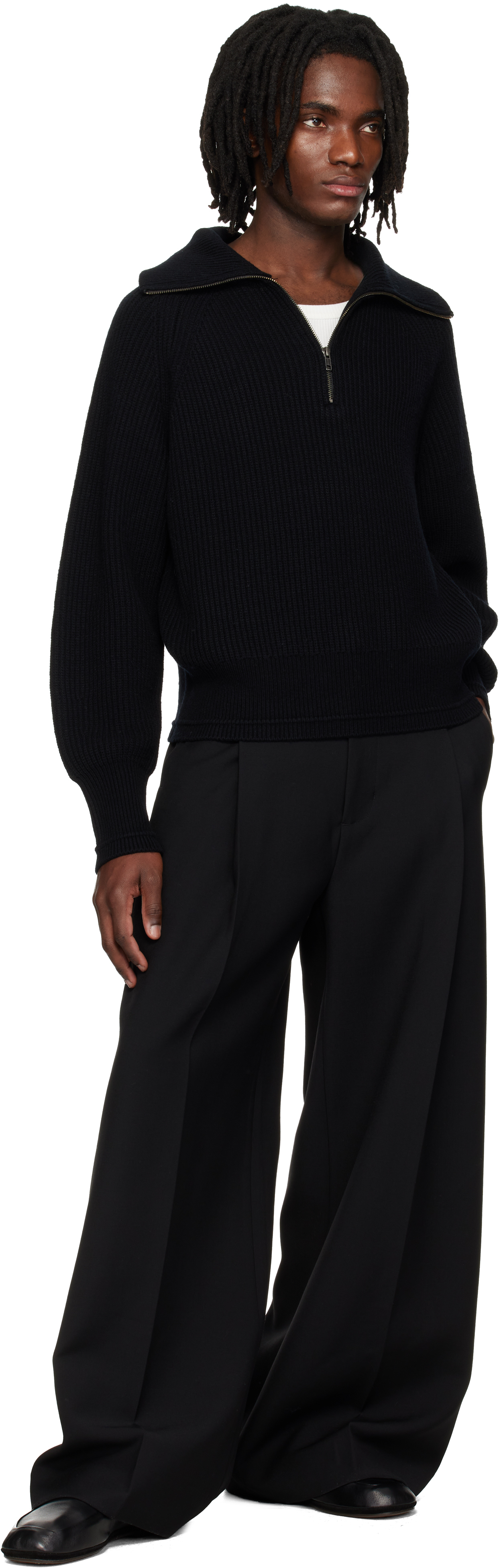 Black Blimp Quarter Zip Sweater