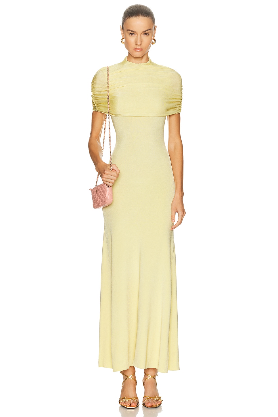 Roland Mouret Draped Shawl Ceremony Dress in Yellow - Yellow. S also in