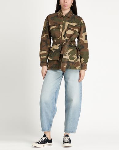 Woman Jacket Military green Size XXS Cotton, Recycled cotton, Elastane