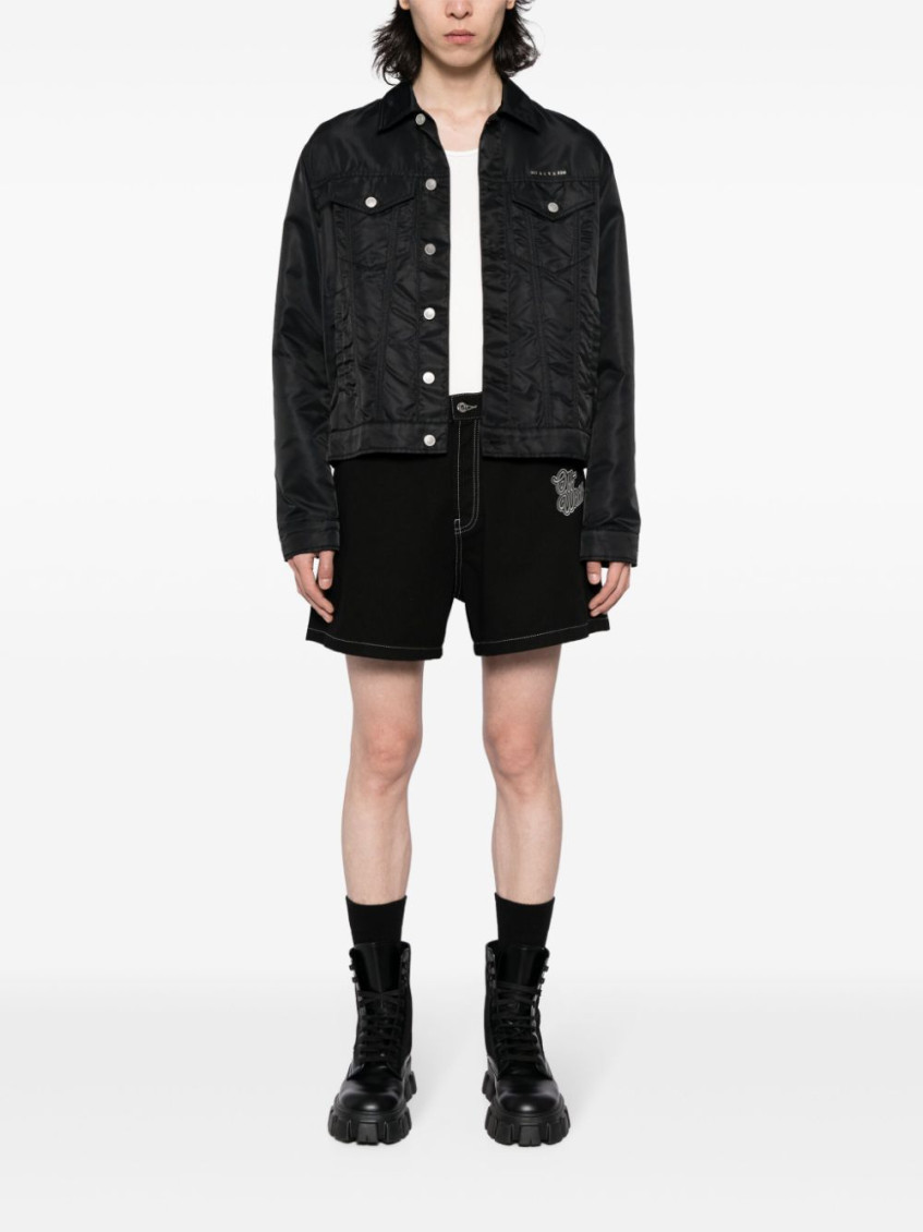Black Cotton Short With Logo