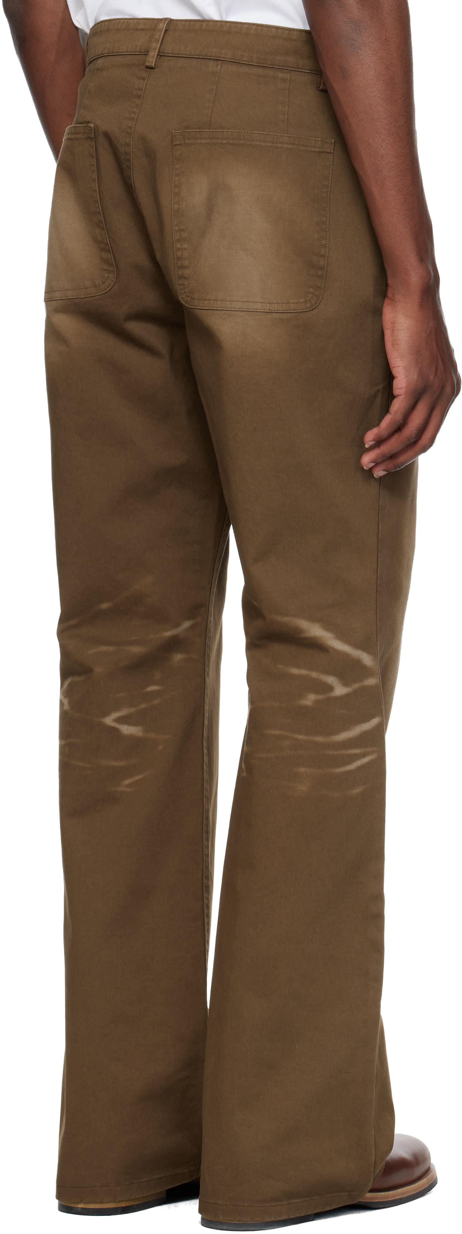 Brown Blues Flare Chino Trousers