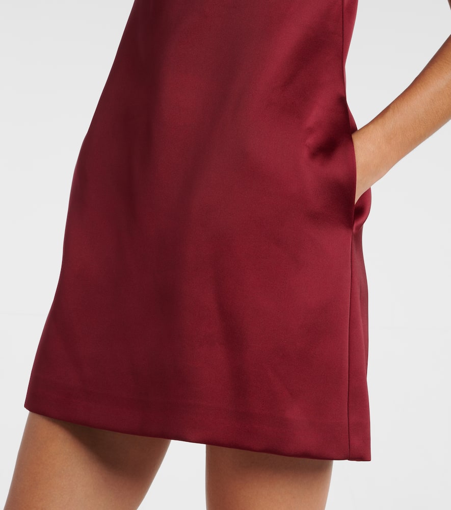 Self-Portrait Bow-detail embellished satin minidress