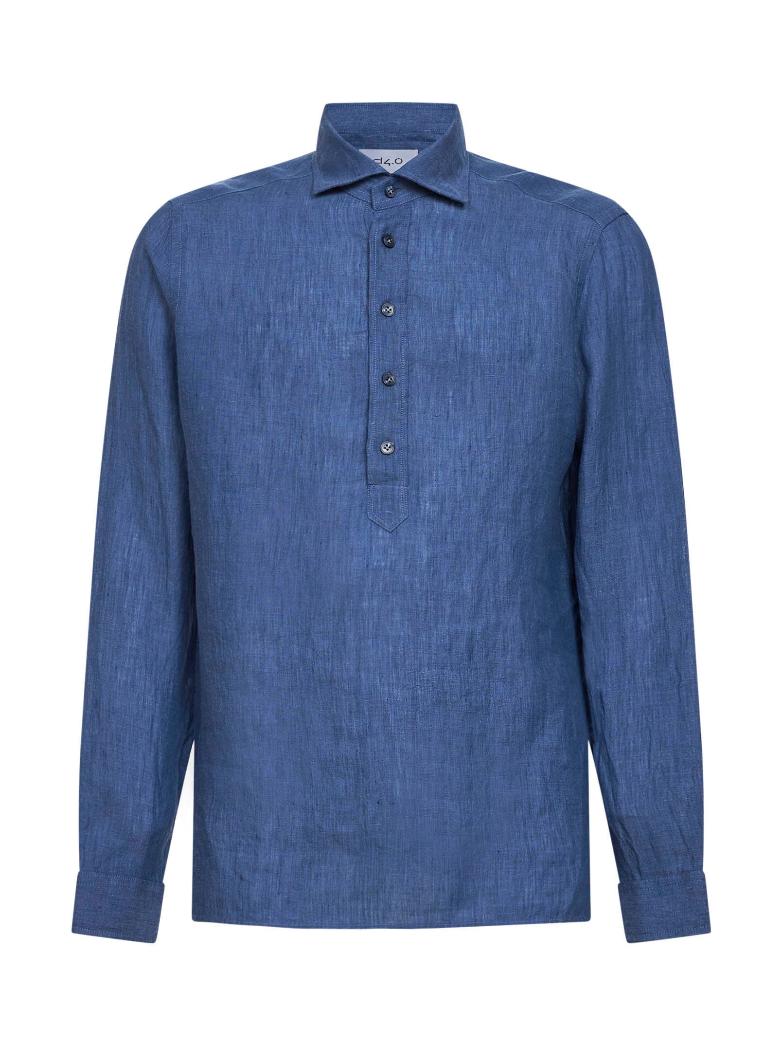 Denim-Linen Shirt — Blue