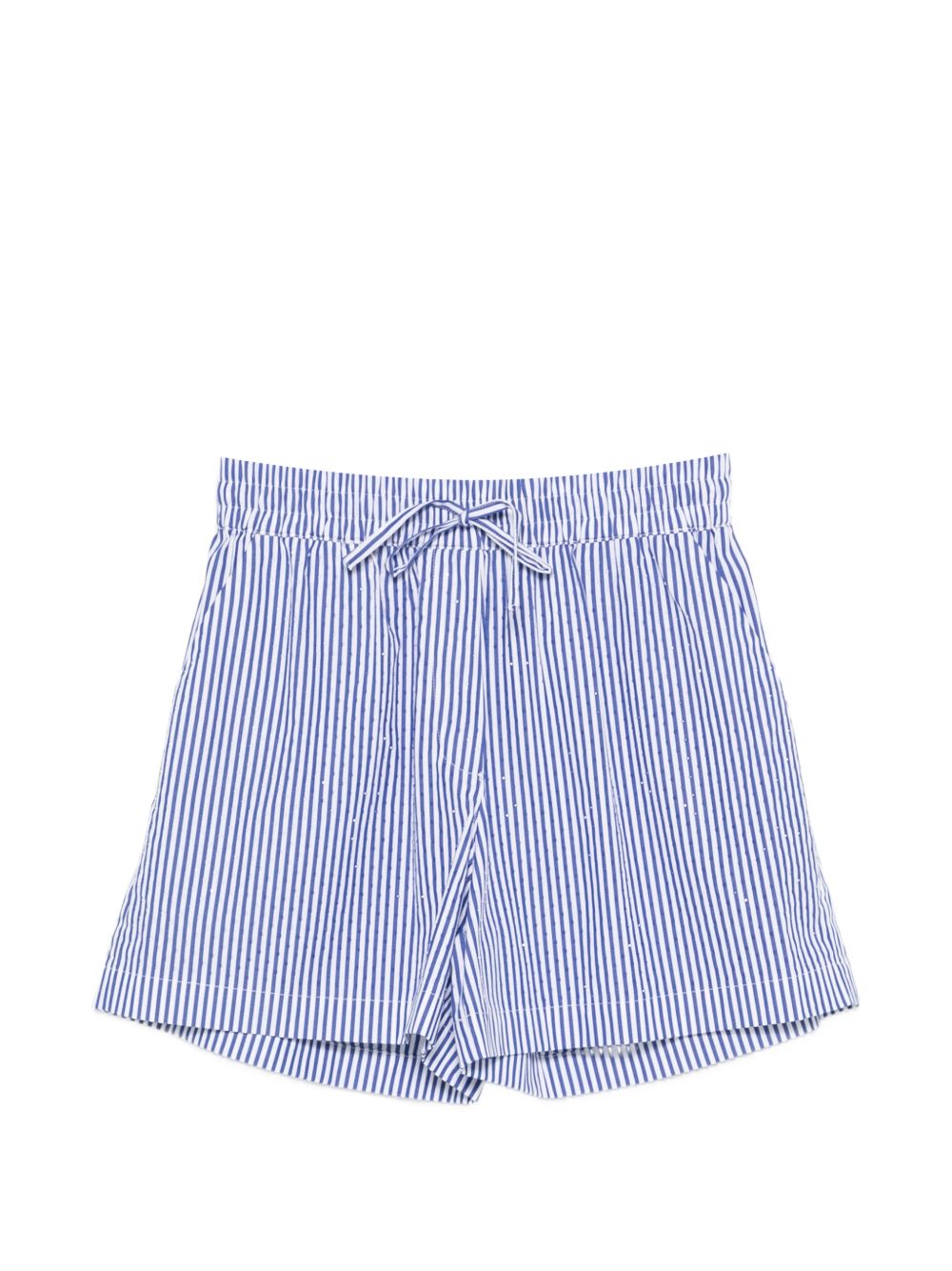 Striped Cotton Shorts — Blue
