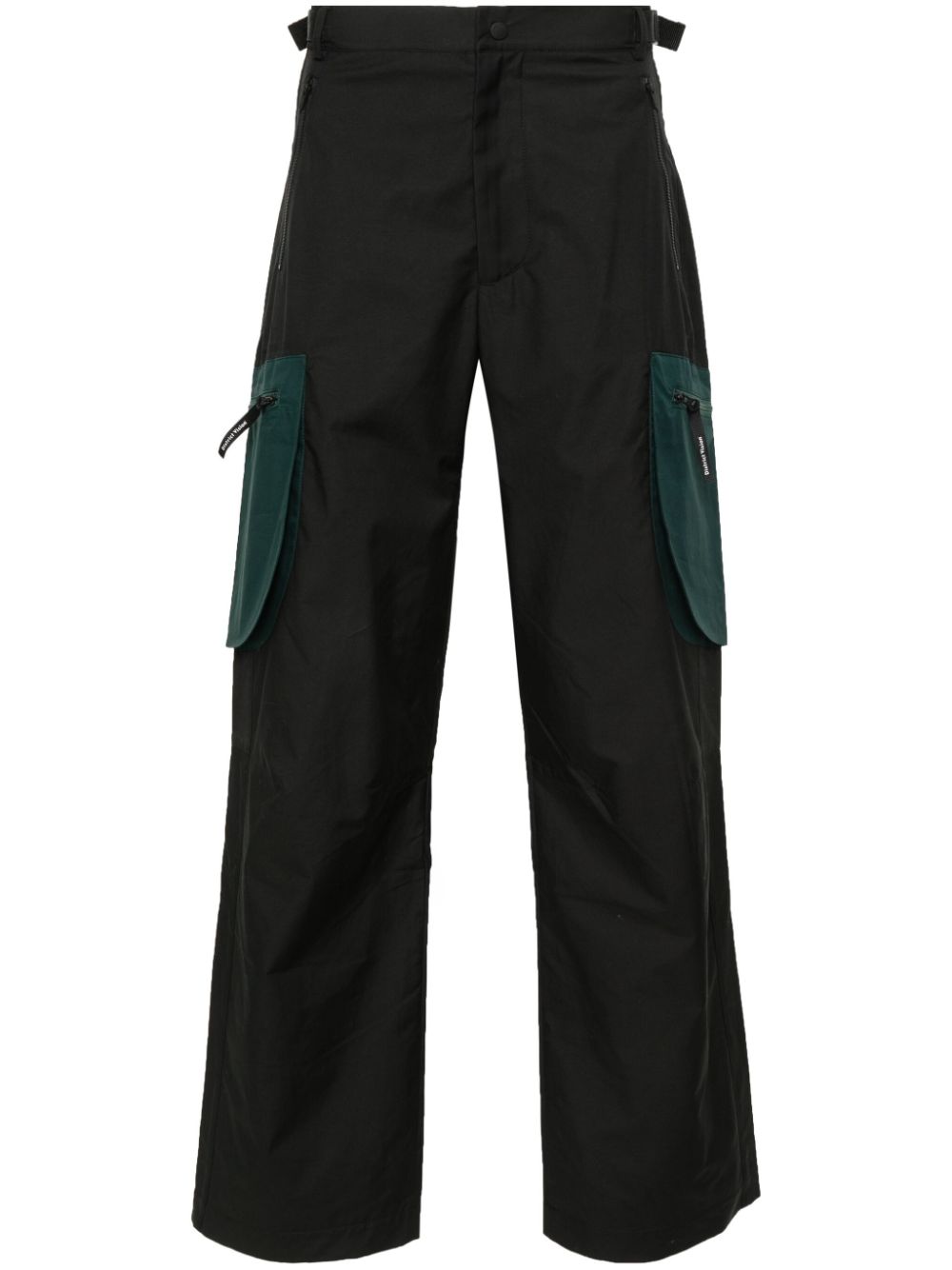 Organic-cotton blend cargo trousers - Black