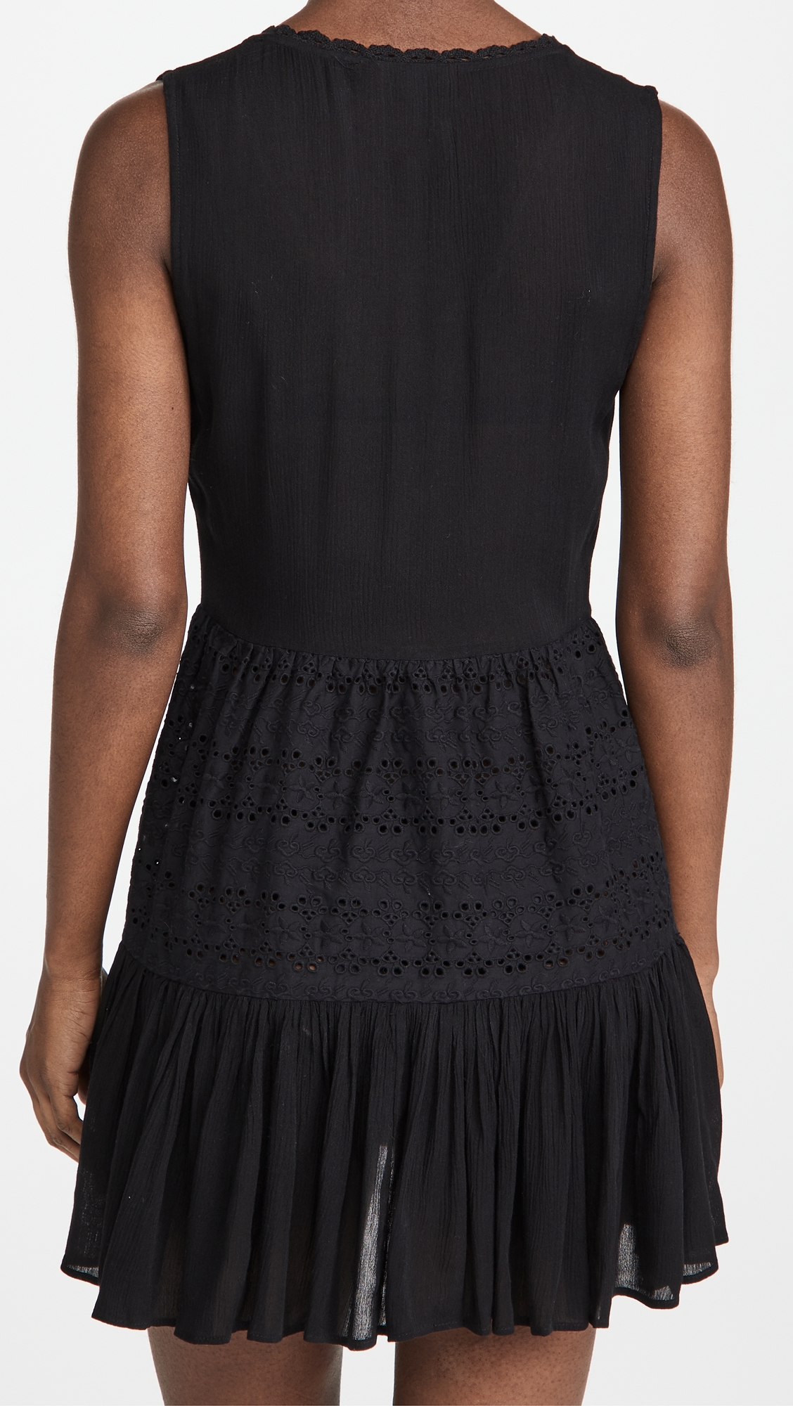 Eyelet Mini Dress Black