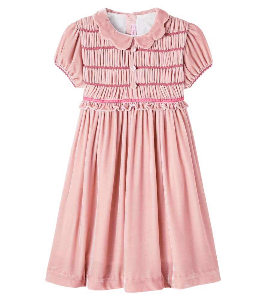 Lurdes shirred velvet dress