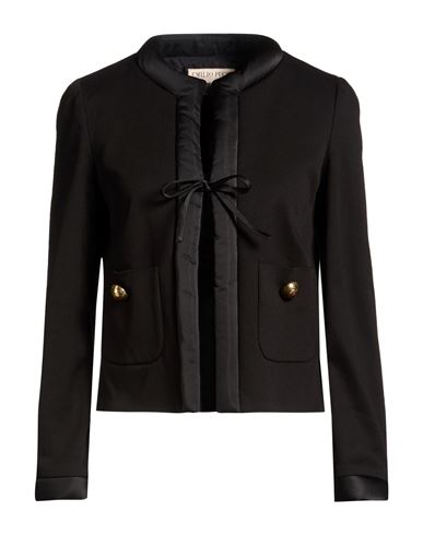 Woman Jacket Black Size 10 Cotton, Acetate, Polyester