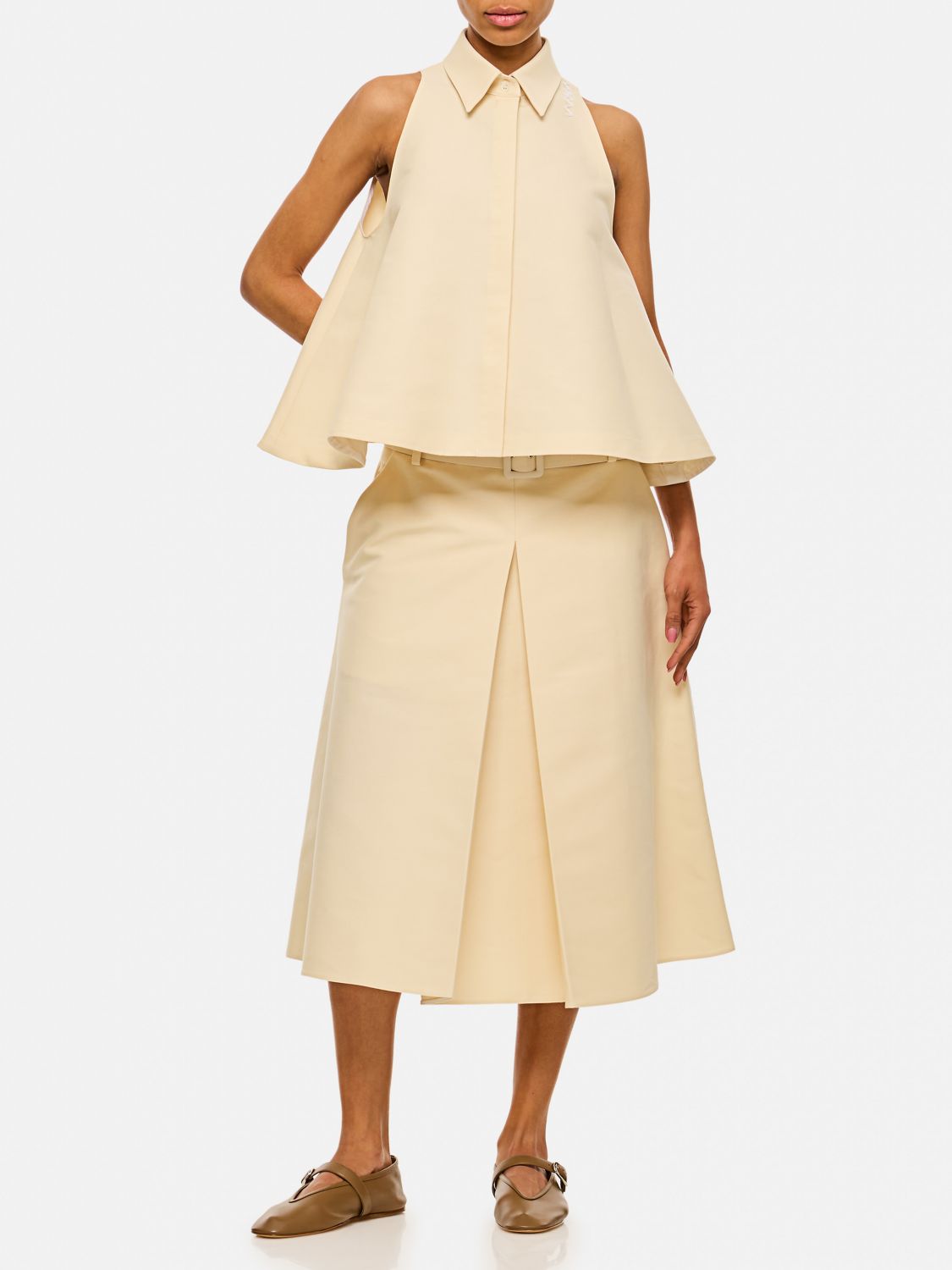 Buttoned cotton shirt - Neutrals