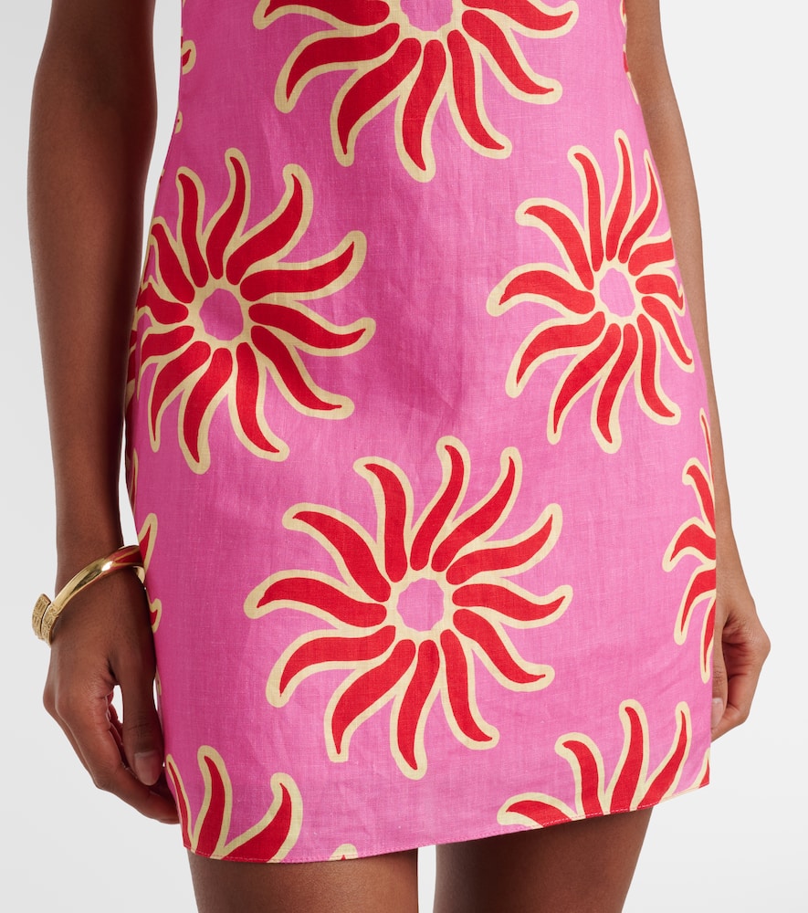 Clara printed linen midi dress