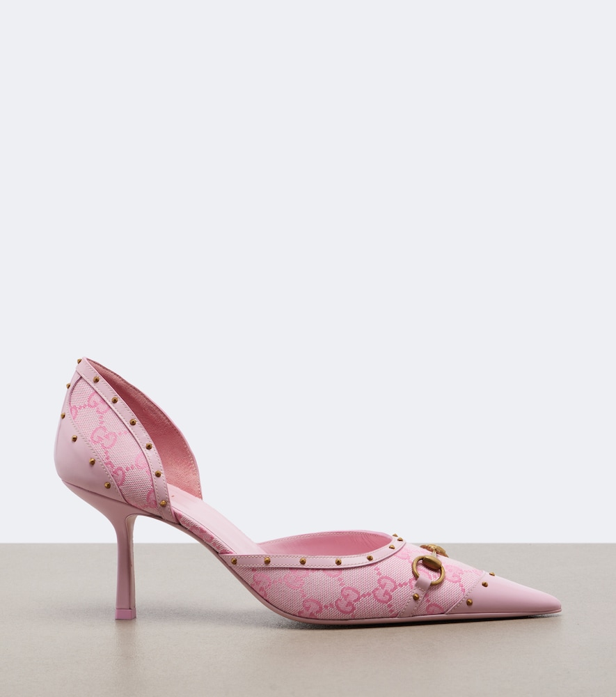 Savoy Horsebit GG canvas pumps