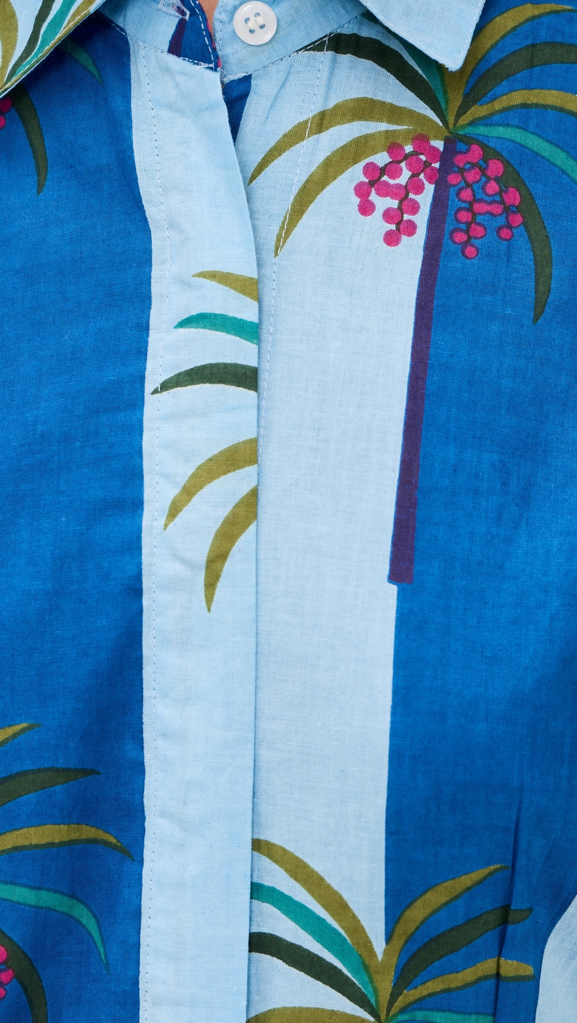 Luciana Palm Dress Blue