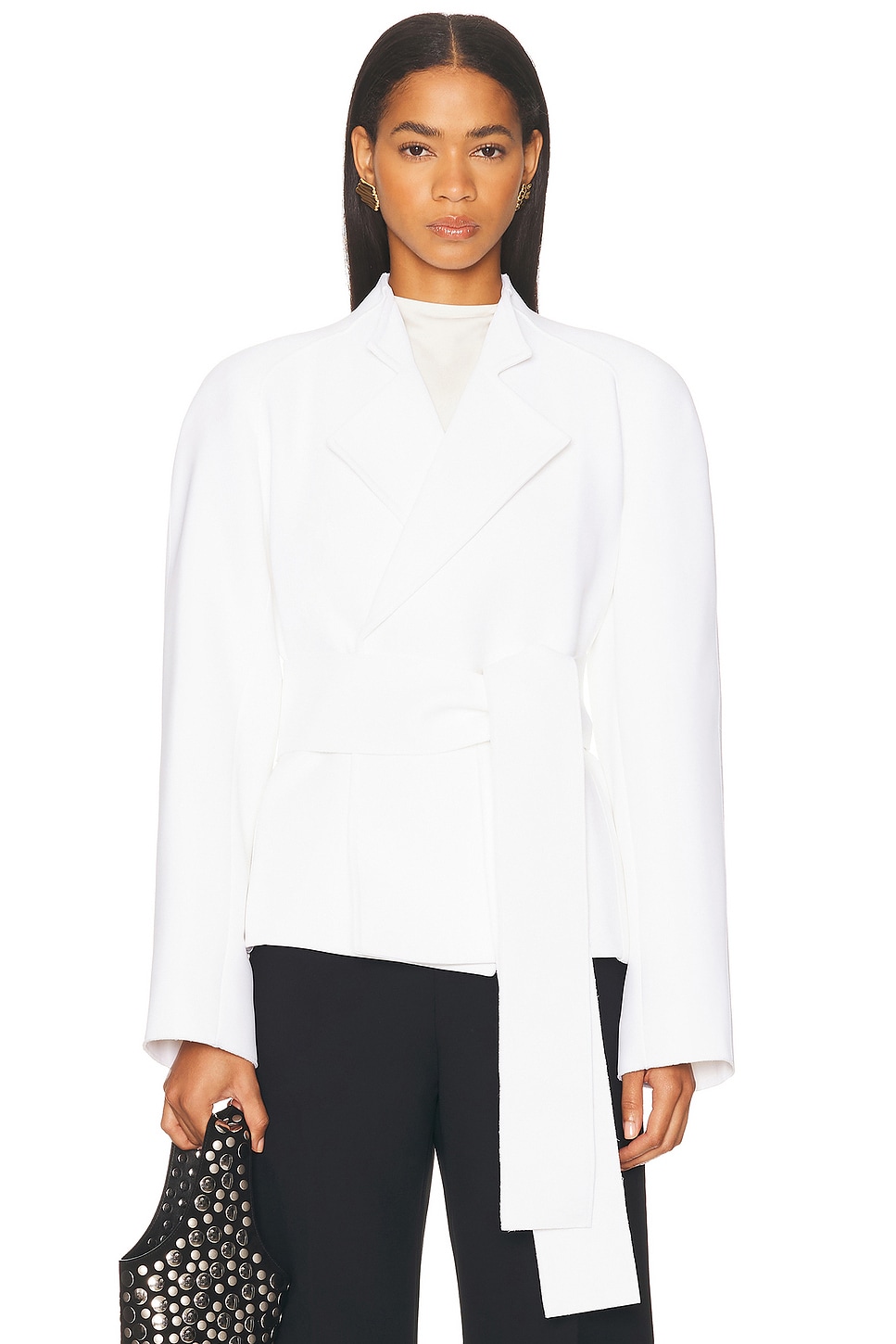 KHAITE Edith Jacket in Chalk - White.  L also in