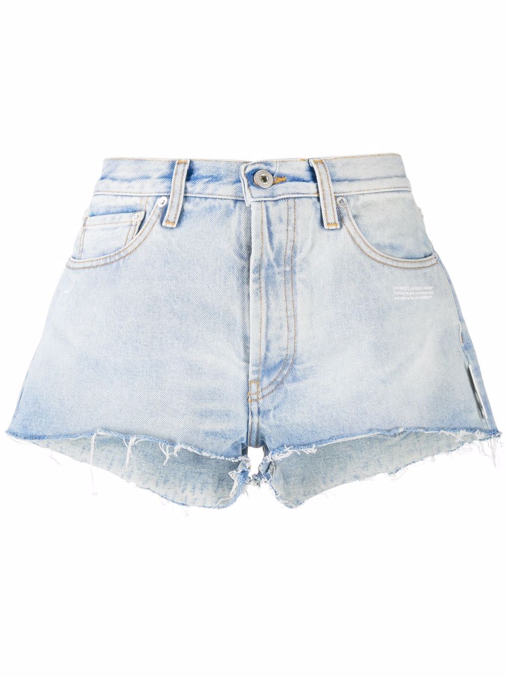 Frayed-edge denim shorts - Blue