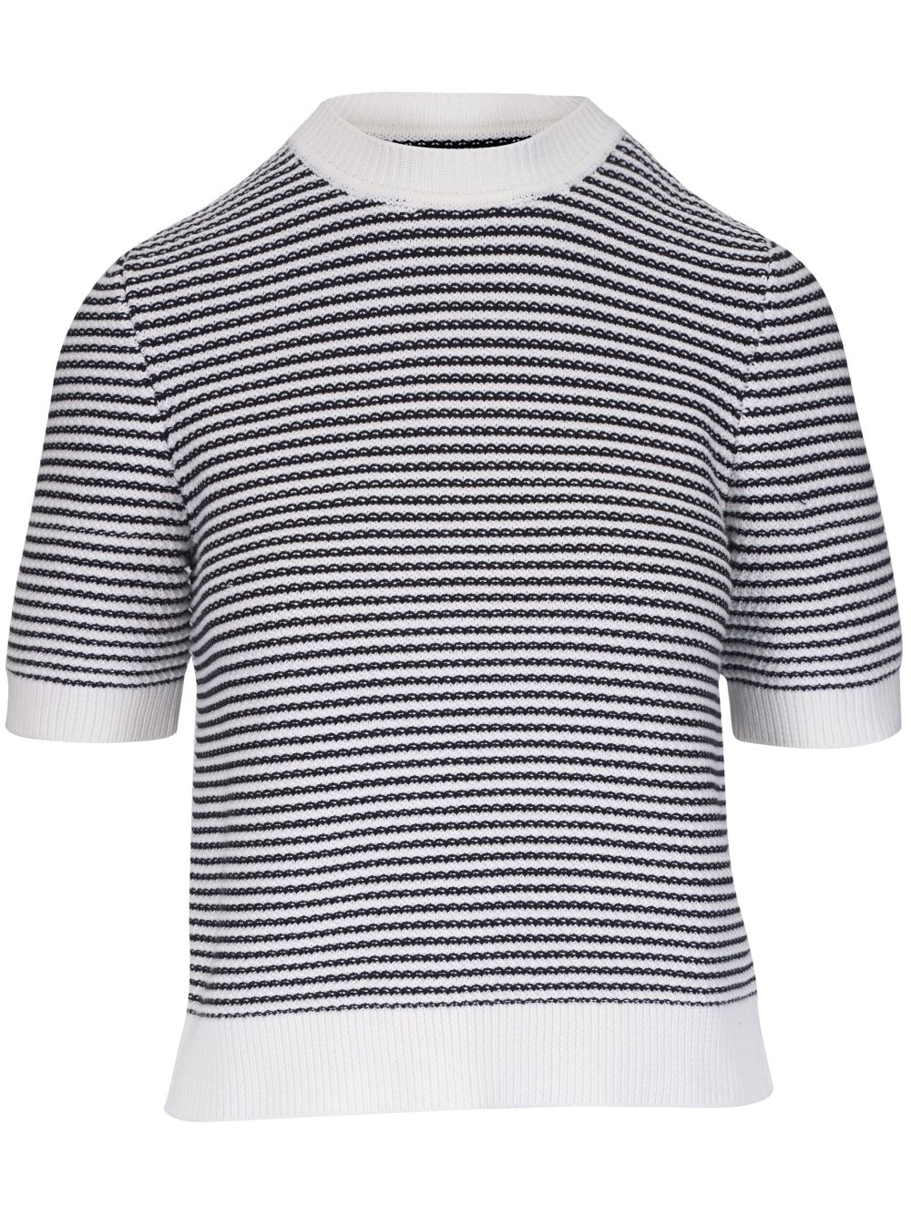 Striped knitted top - White
