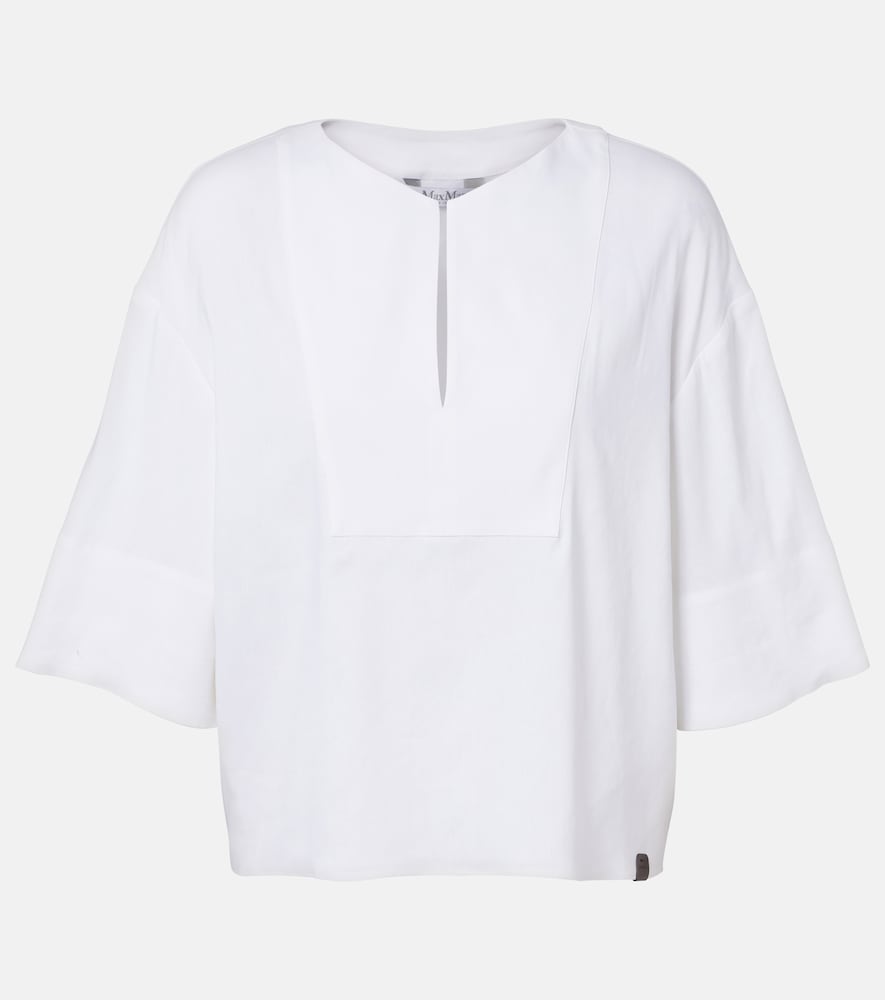 Sospiro linen-blend top