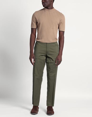 Man Pants Military green Size 44 Cotton, Elastane