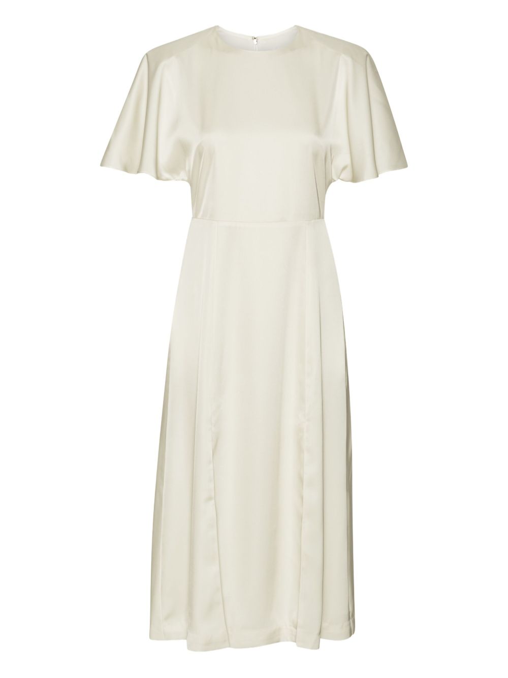 Satin slit midi dress - White