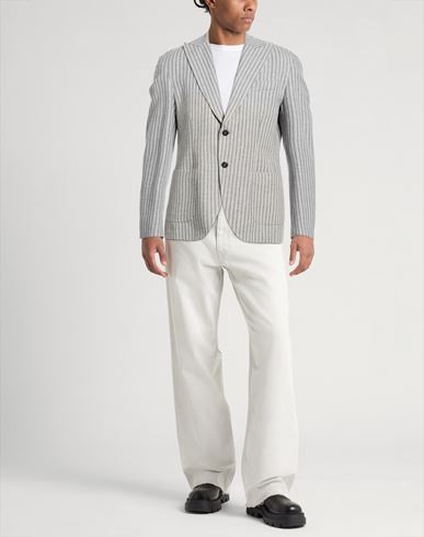 Man Blazer Grey Size 38 Cotton, Linen, Acrylic