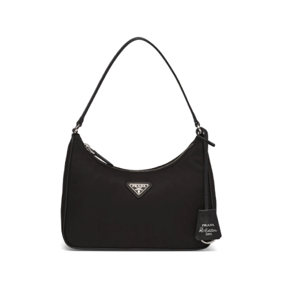 Re-Edition 2005 Re-Nylon Mini Hobo Bag 'Black'