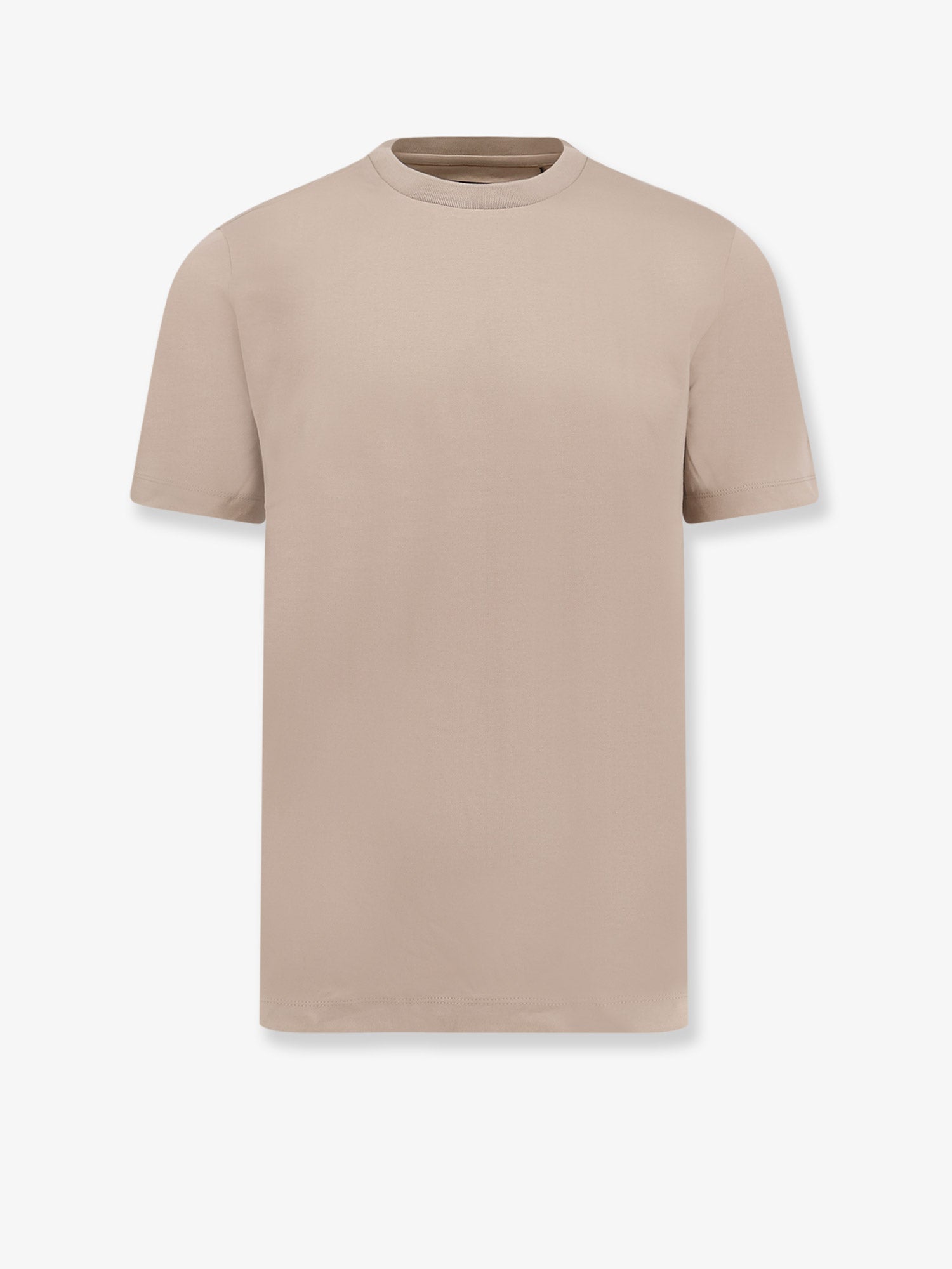 Cotton Crew Neck T-Shirt — Beige